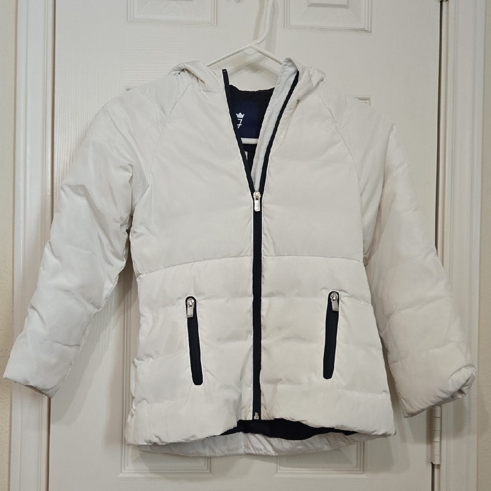 Jacadi Cream and Black Kids Puffer Jacket